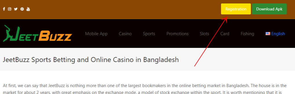 Jeetbuzz registration step №1